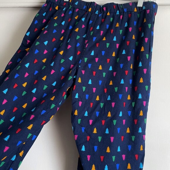 Lands' End Flannel Holiday Tree Print Pajama Lounge Pants Size MP Blue Multi - Picture 4 of 9